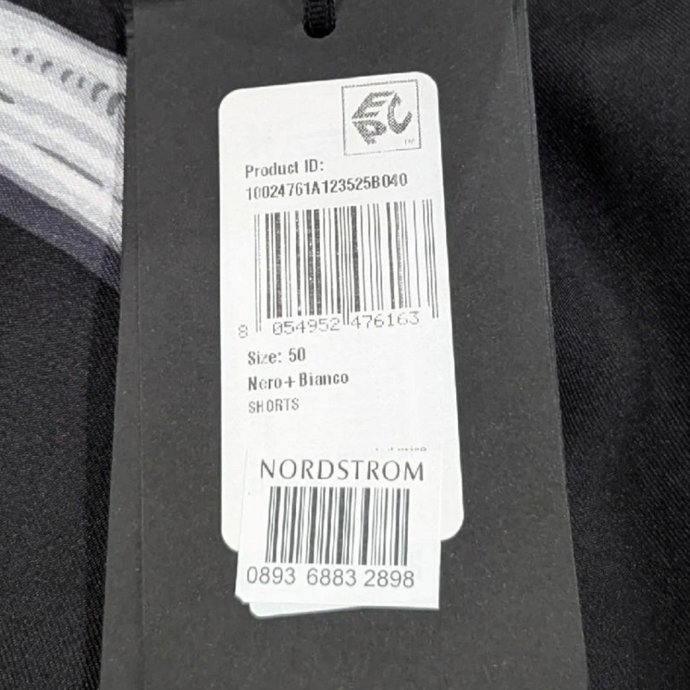 $1295 Mens Versace Acanthus Leaves Silk Twill Shorts Black/White 50 US 34 - Picture 7 of 7